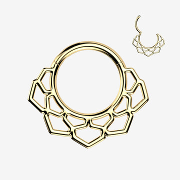 Golden Lotus Filigree Essence Clicker Hoop Ring